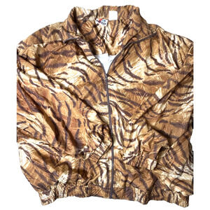 Vintage Women’s KAKTUS Jacket 3X Animal Print Tiger Big Cat Windbreaker 1980s